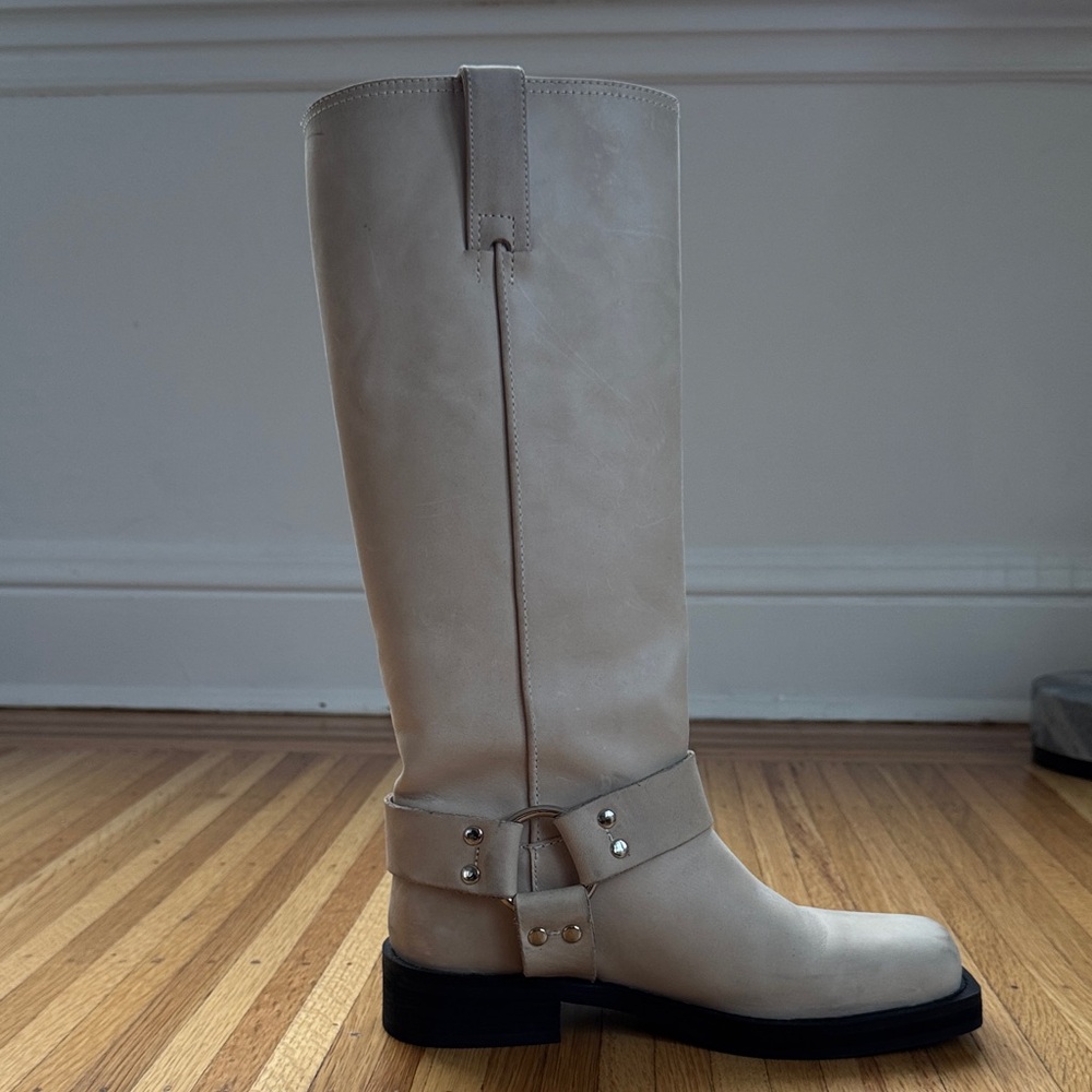 Tony Bianco - Biker Beige Wax Calf Boots - sold out online
